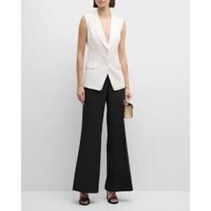 Milly Alba Sleeveless Notched Collar Lined Blazer Vest 6 NWT Quiet Luxury Office